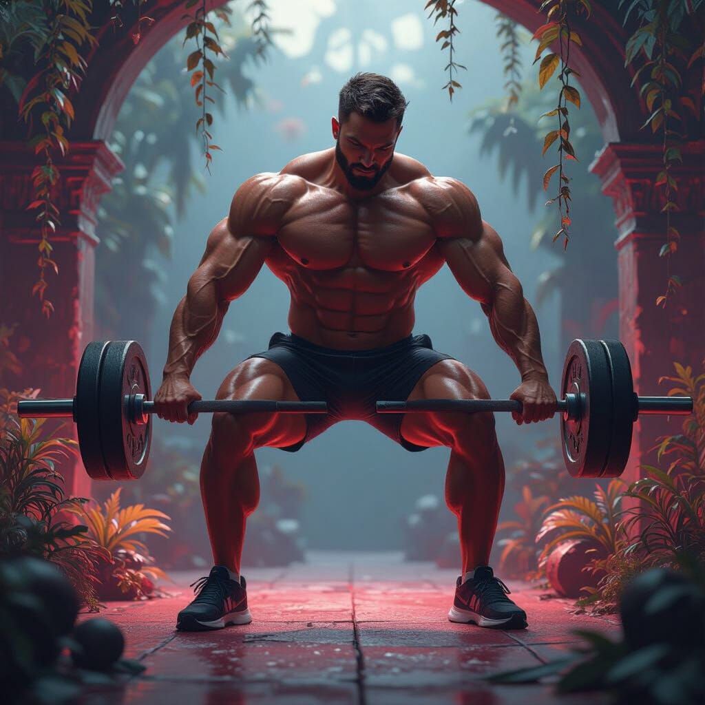 Dynamic Lower Body Workout Matte Painting