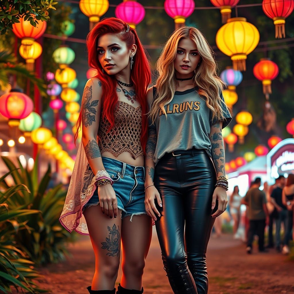 Festival Girls in Futuristic Bohemian Style