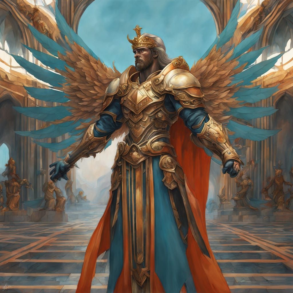 Golden Angel of the Primarchs: A Watercolor Saint