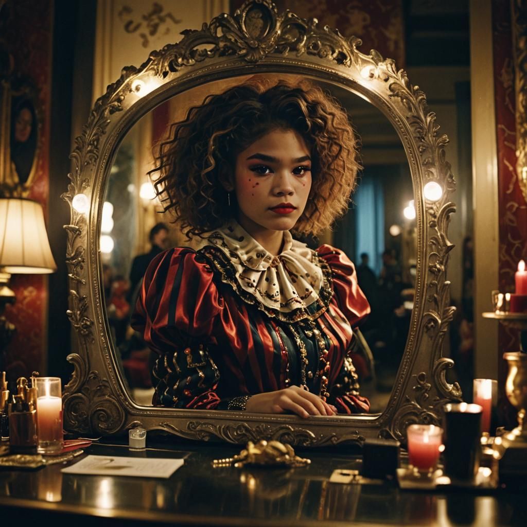 Zendaya as Clown in Ornate Dressing Room