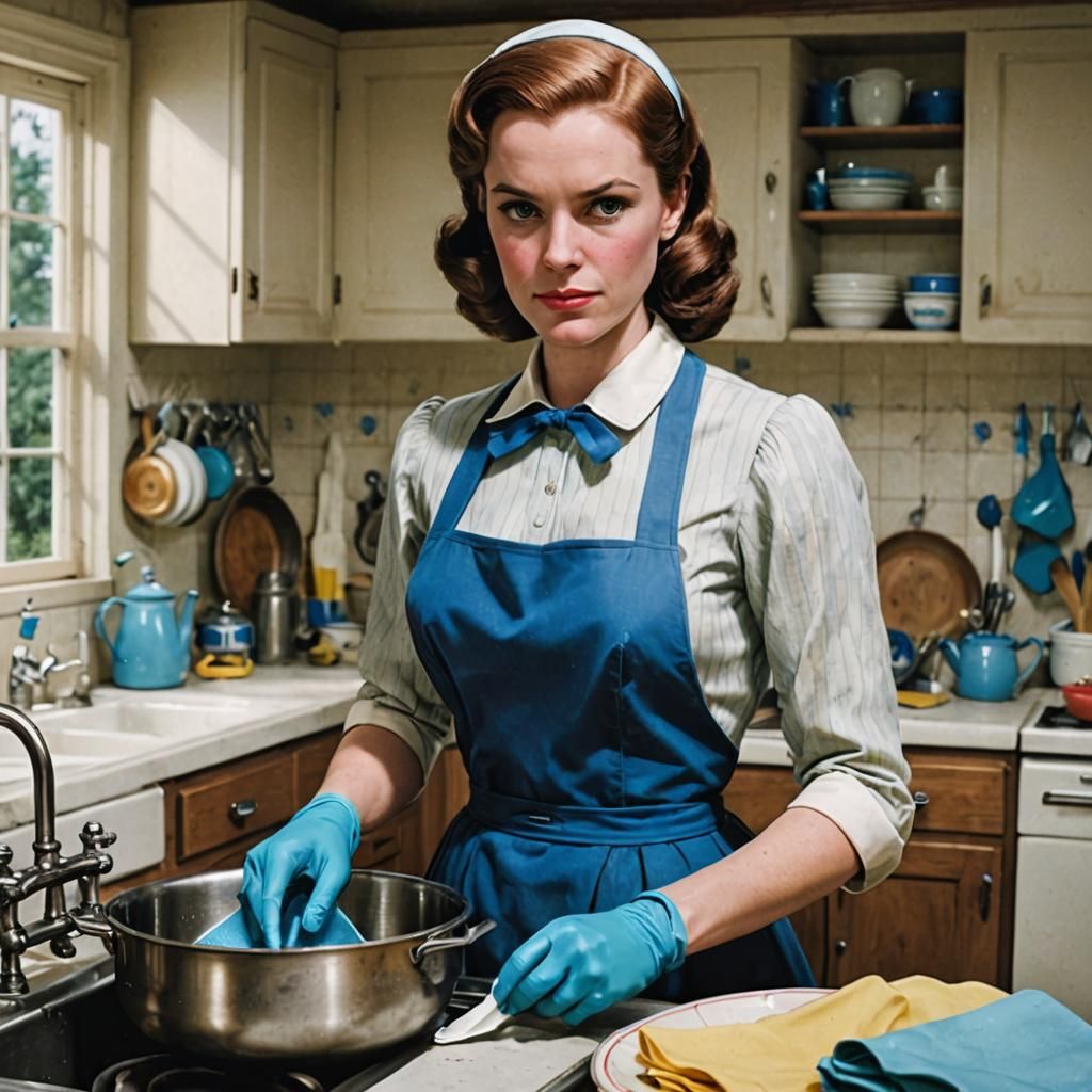 Karlach as 1950s Stepford Wife in Kitchen