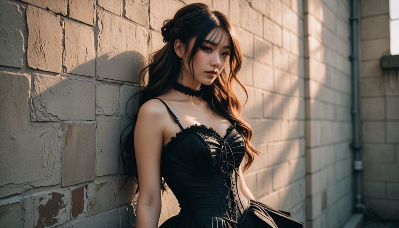 Anime-Inspired Fashion Editorial with Gothic Corset Details