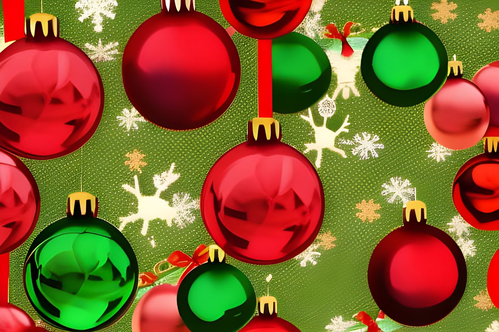 Green and Red Crystal Christmas Wallpaper