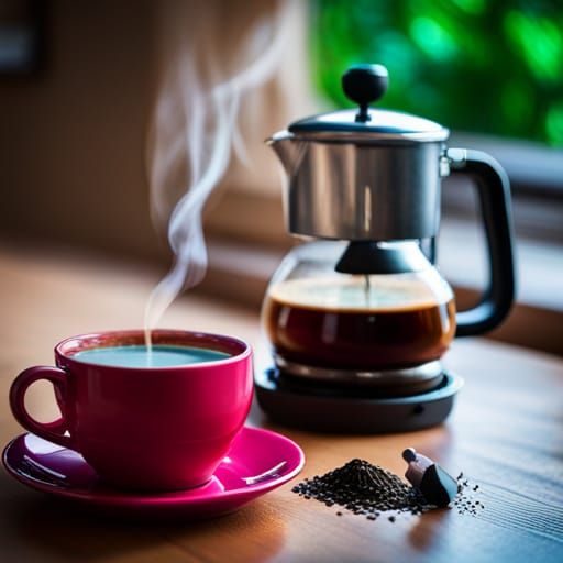 Steaming Coffee Cup: Culinary Photography Close-Up