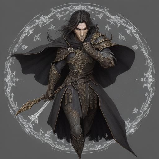 High Elf Sorcerer in Mucha Style