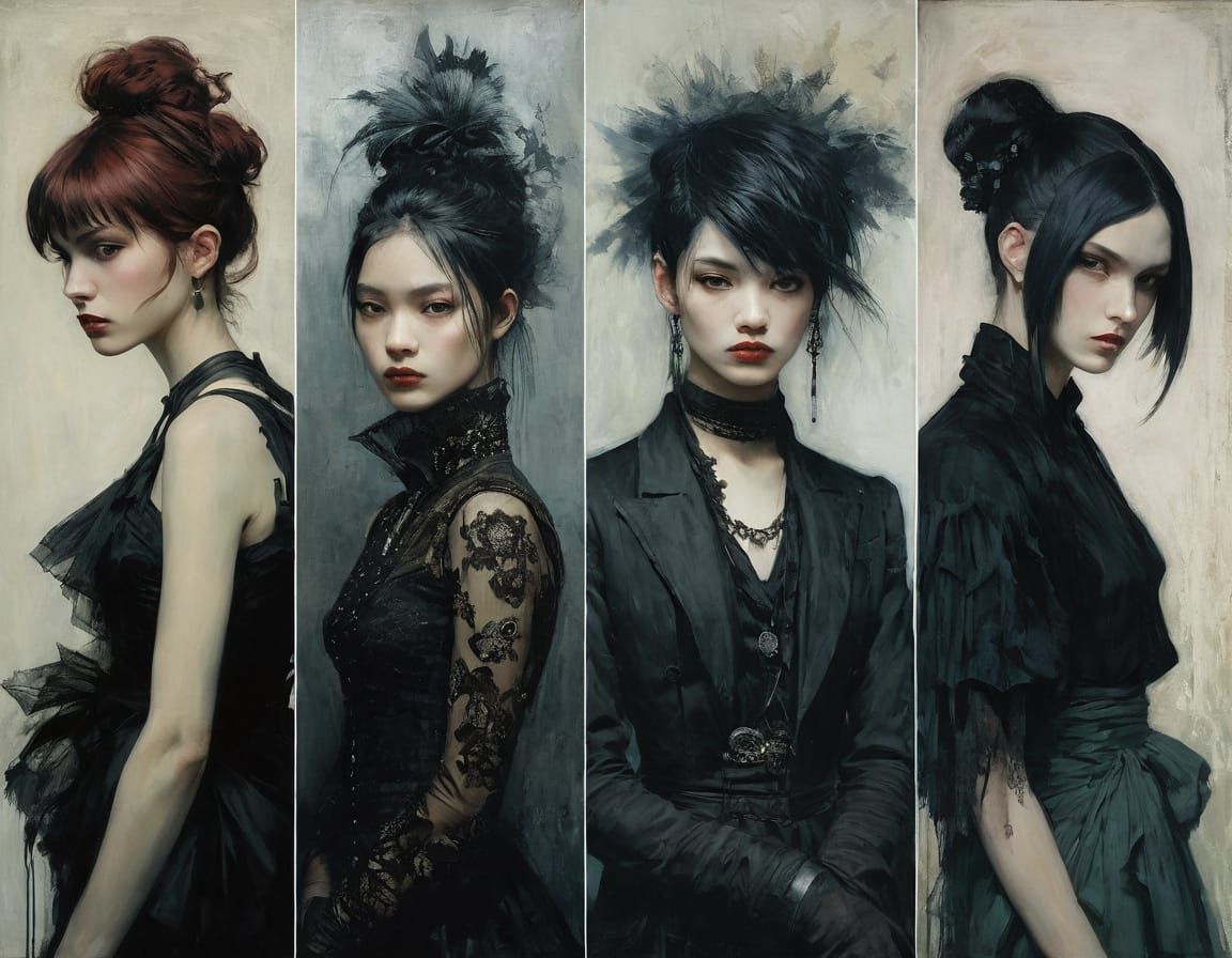 Emergent Punk Figure in Eclectic Artistic Styles