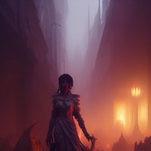 Dark Fantasy Art with Dynamic Lighting