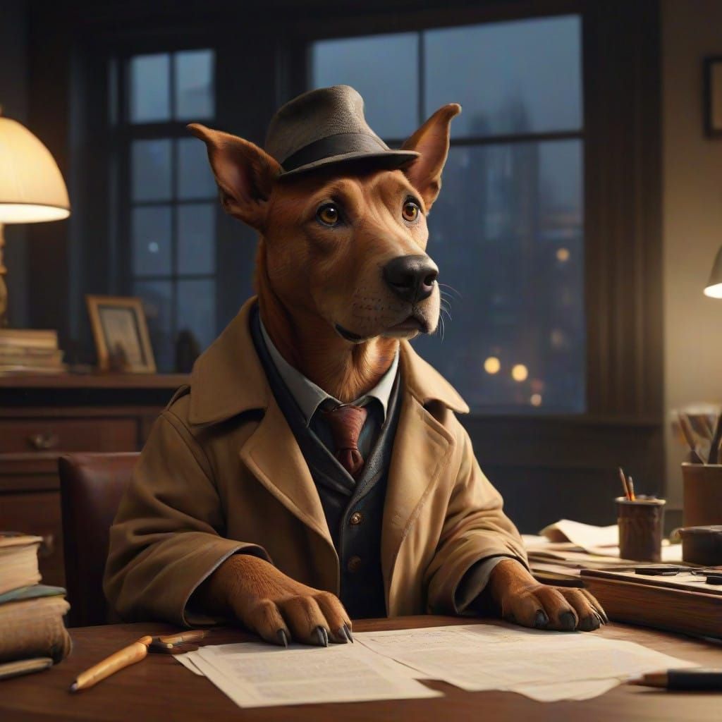 Sleuthing Scooby Doo in a Noir-Inspired Office