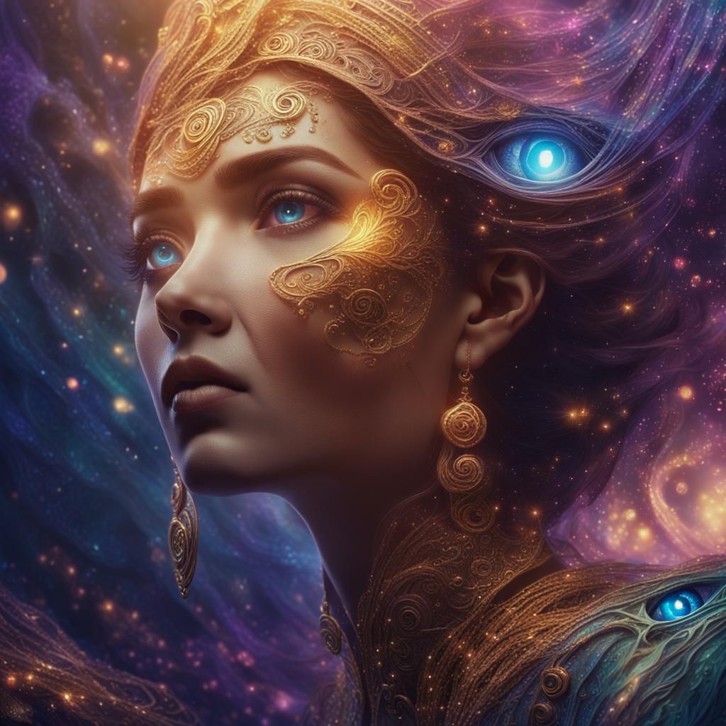 Ethereal Eyes in Mystical Dreamscape: Matte Painting