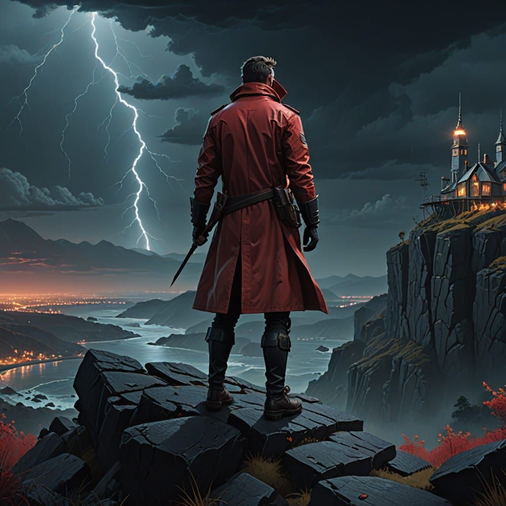 Ethereal Warrior at Dawn's Edge