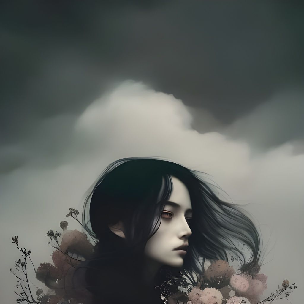 Surreal Horror Portrait with Ink Details in 8K