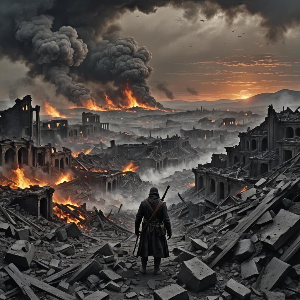 Desolate Landscape: Symphony of Fire and Death