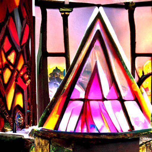 Ethereal Stained Glass Temple in a Fantasy Style
