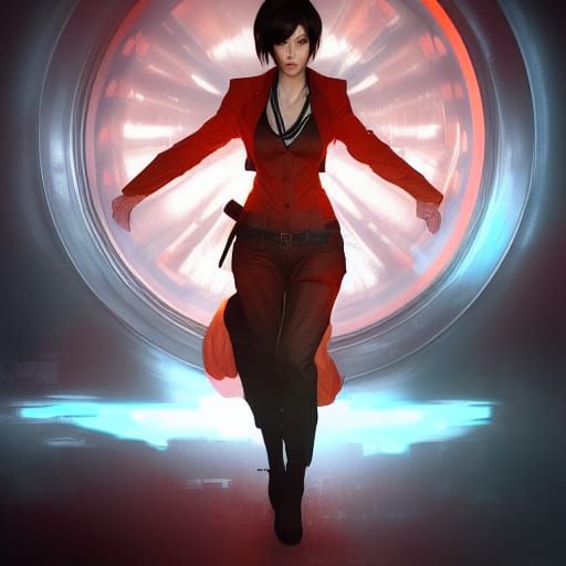 Ada Wong: Hyperdetailed Art Nouveau Portrait