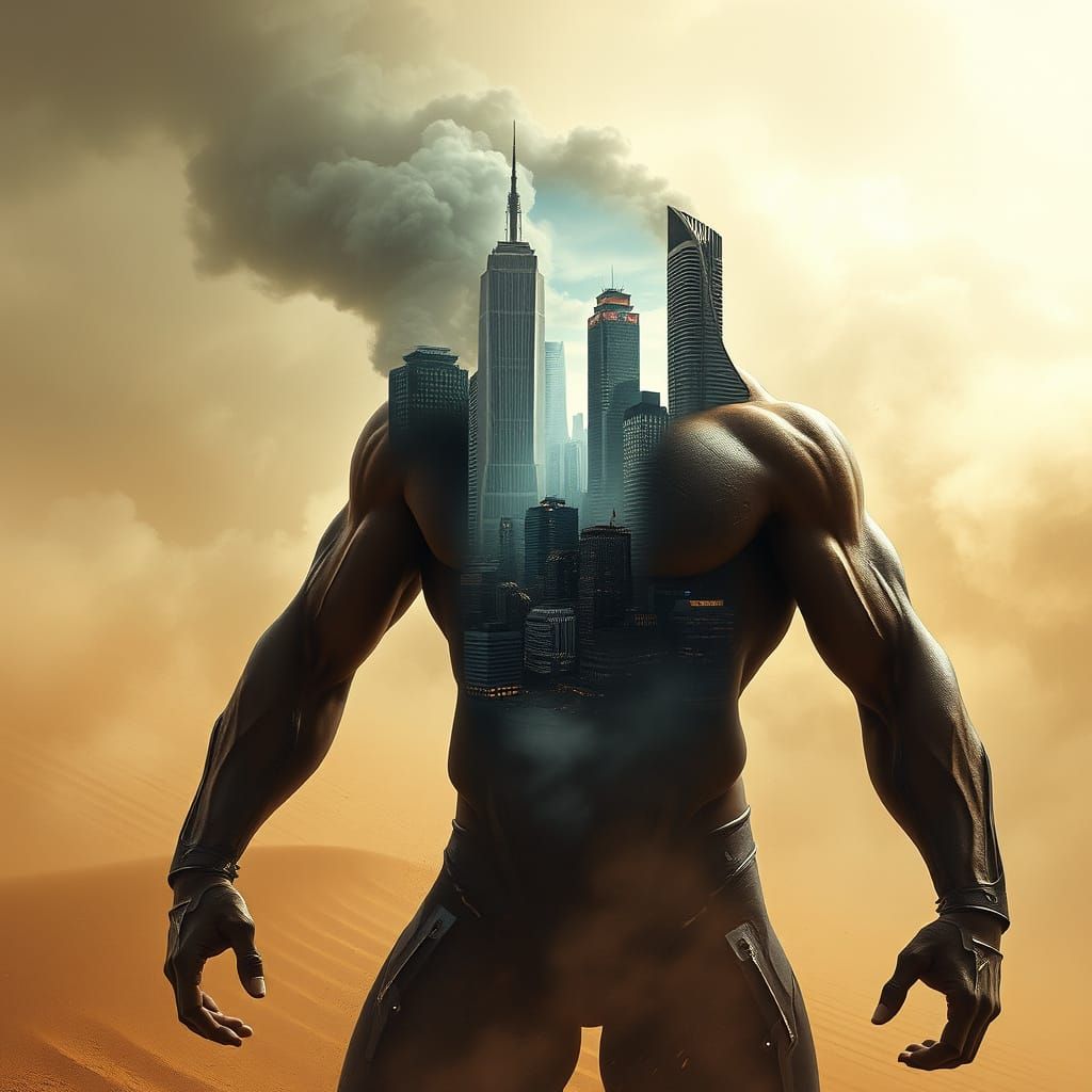 Cyberpunk God Awakens Amidst Desert Storm