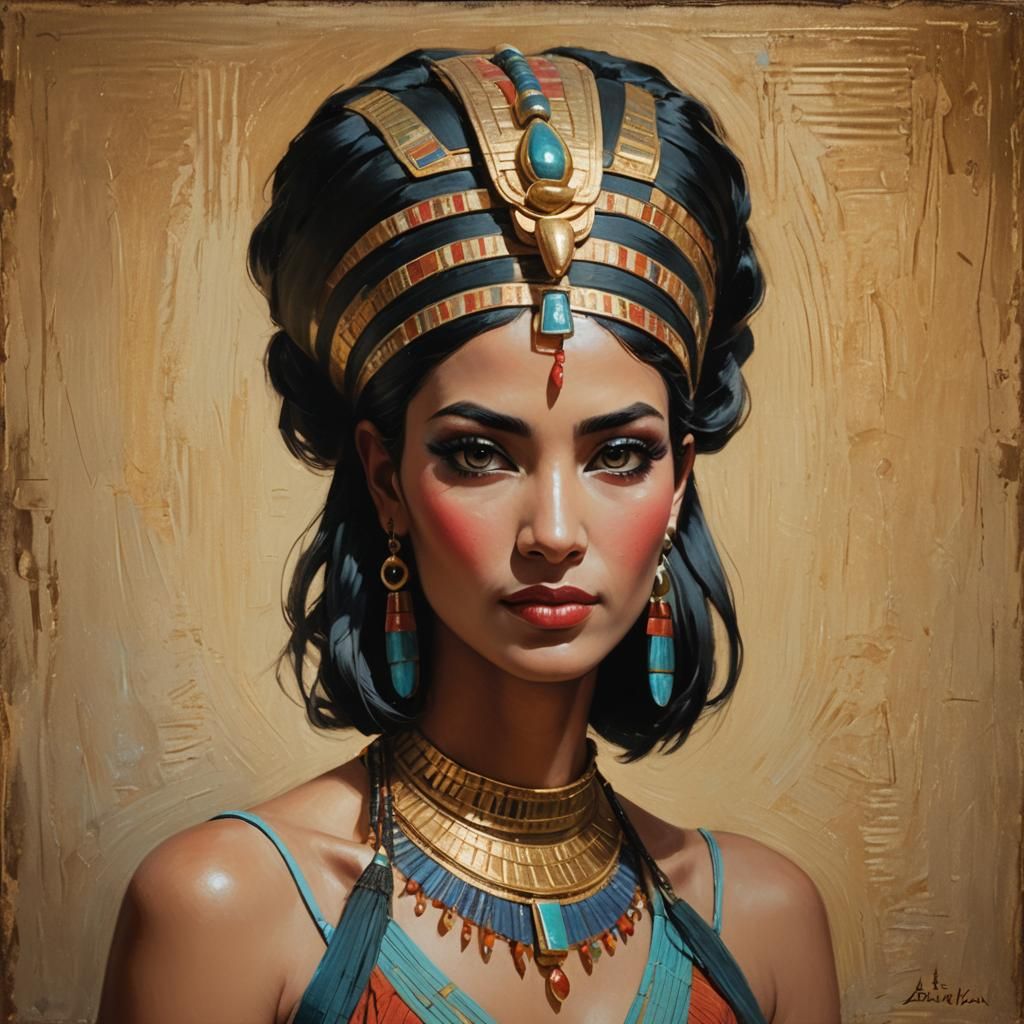 Egyptian Portrait in Hyperrealistic 3D Anime Style