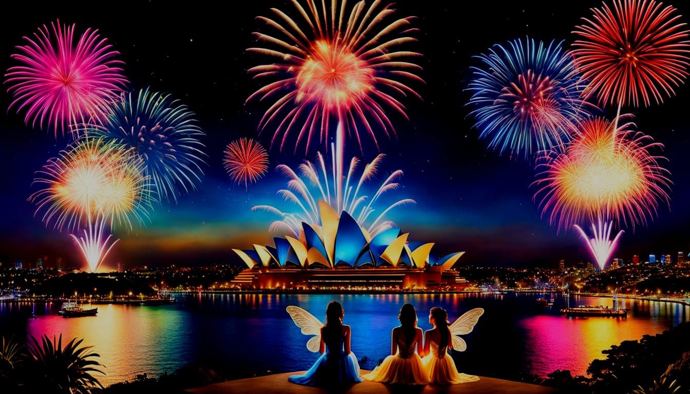Whimsical Fairies Dance Among Sydney Opera House Fireworks