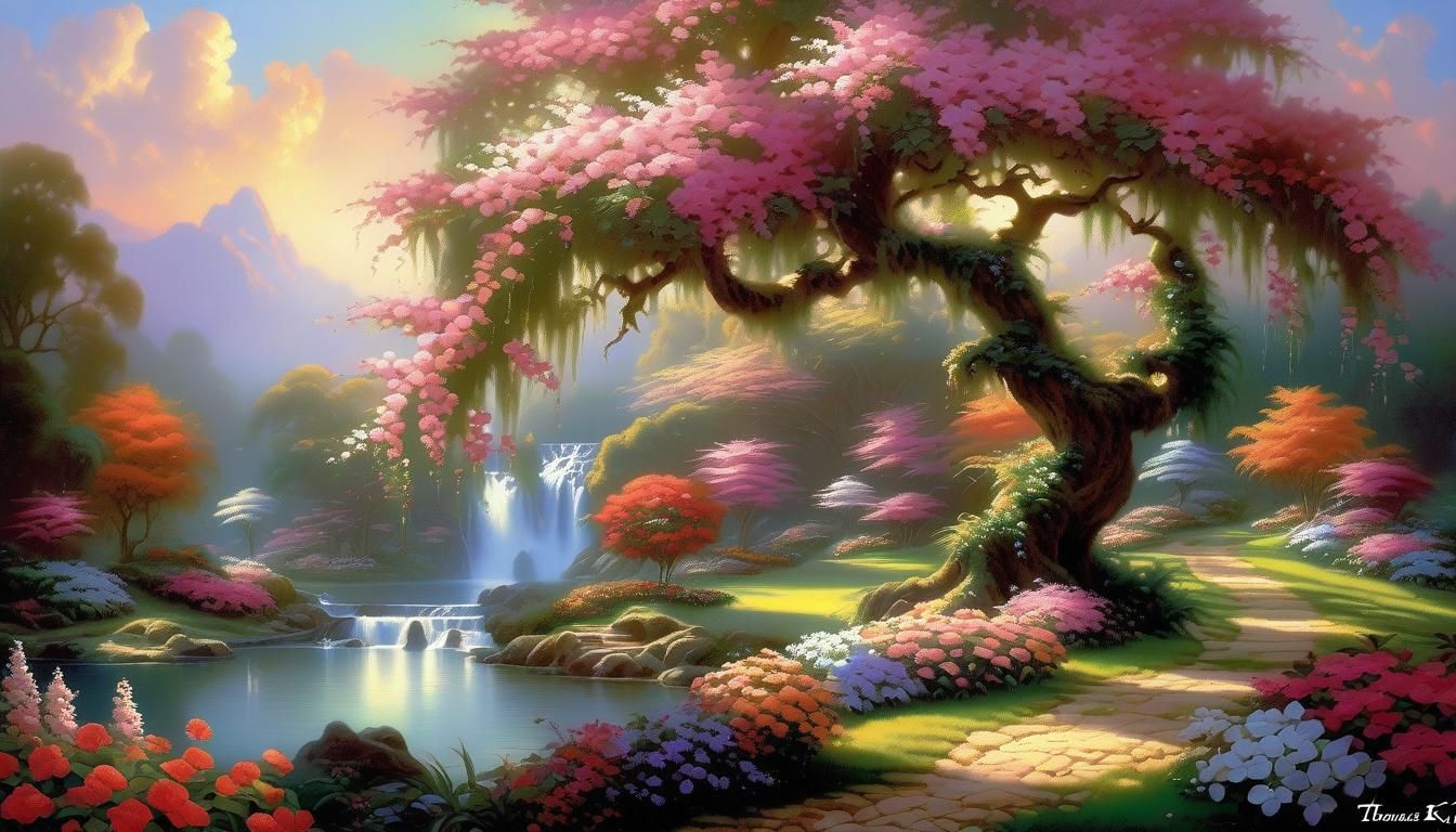 Eden: Hyperdetailed Fantasycore Landscape with Exotic Flora