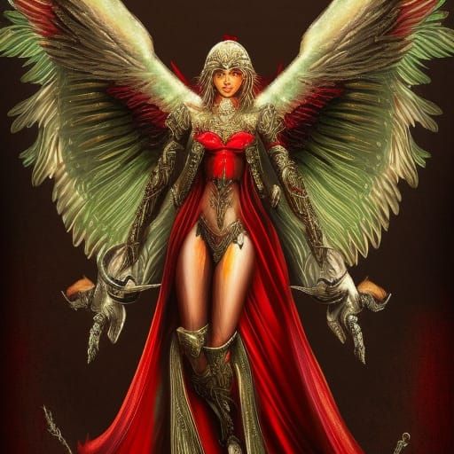 Fantasy Angel in Armor with Intricate Details