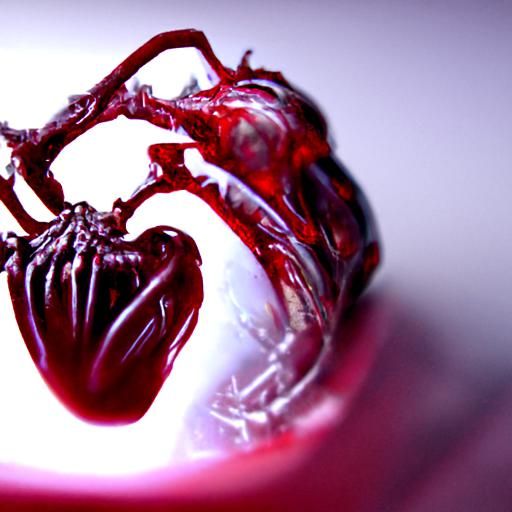 Hyperrealistic Heart in Macabre Horror Style