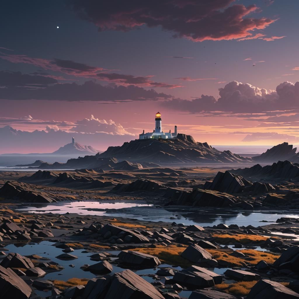 Lighthouse in Wasteland: Cinematic Digital Matte Painting