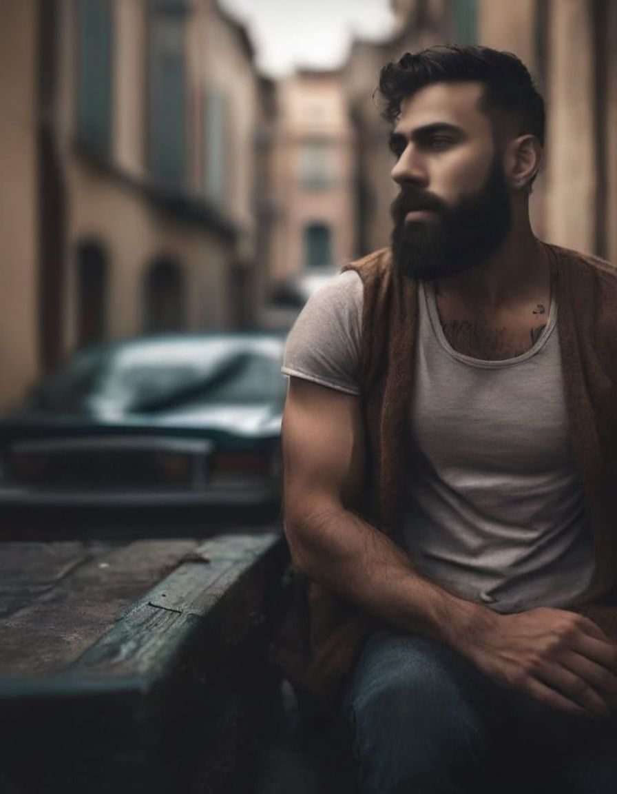 Handsome Arab Man in Moody Close-Up