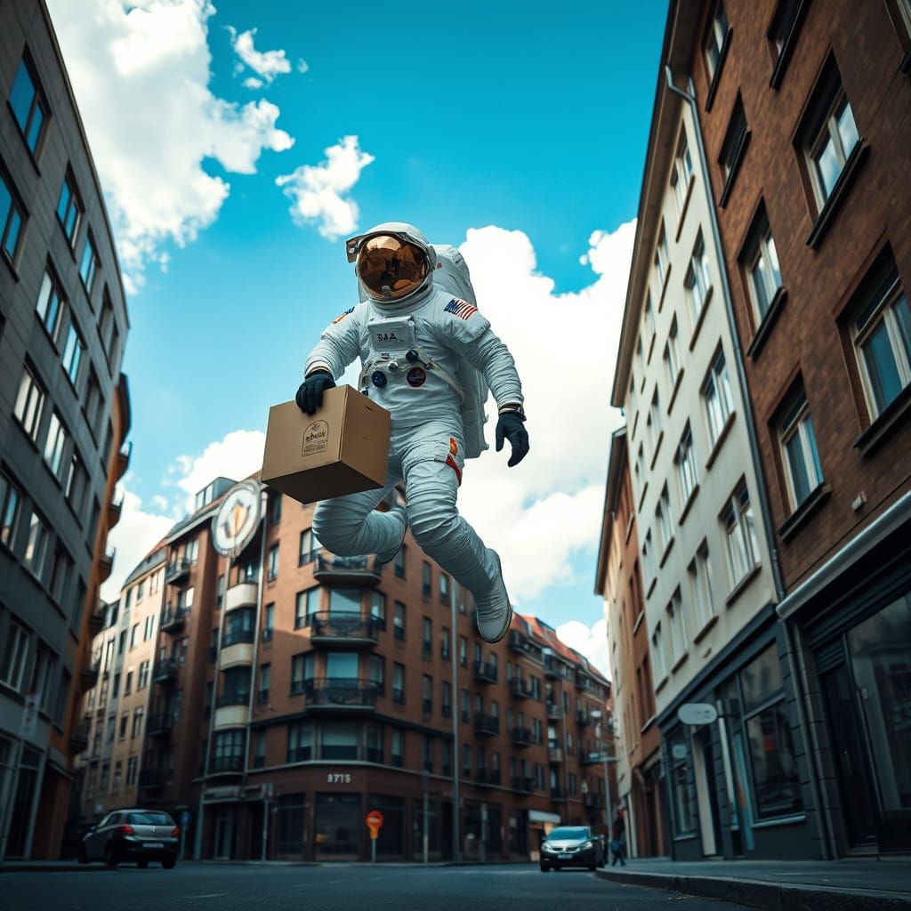 Astronaut Lands on German City Street in Full NASA Gear