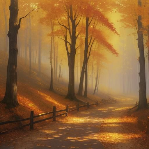 Cozy Cabin in Autumn Forest: Impressionist Painting