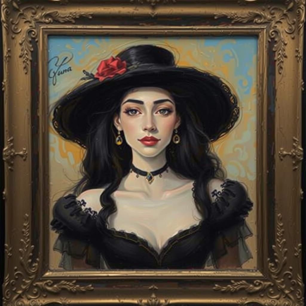 Queen of Spades in Romantic Bikini on Golden Beach