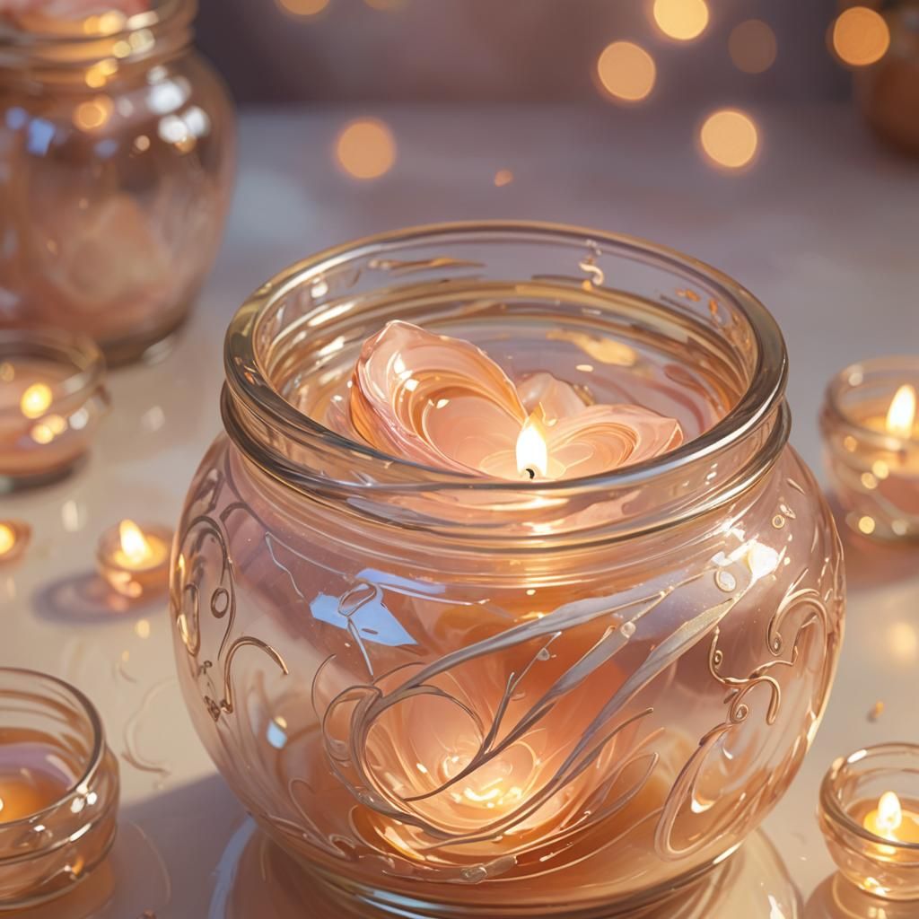 Love Light in Ornate Jar: Oil Painting Concept Art