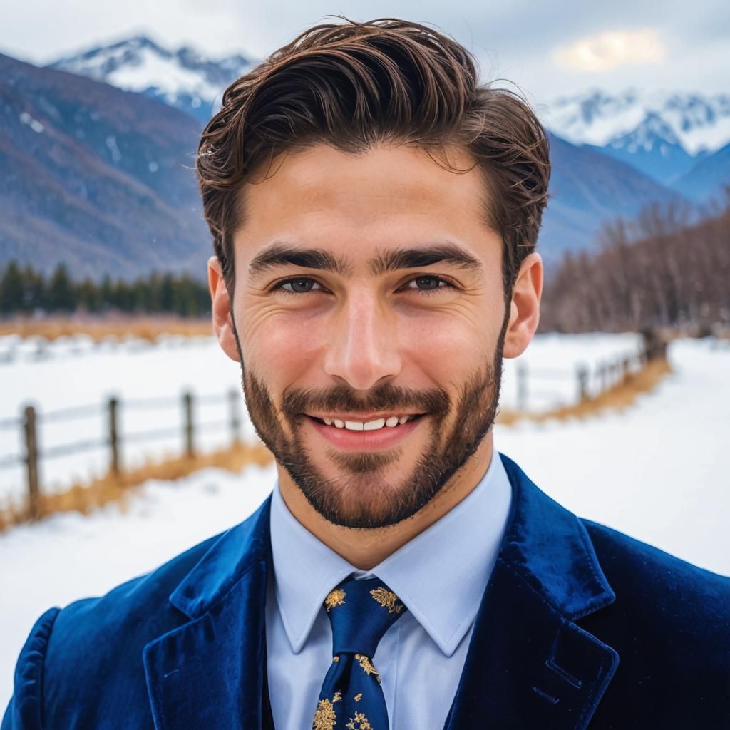 Young Man in Velvet Suit, Impressionist Style