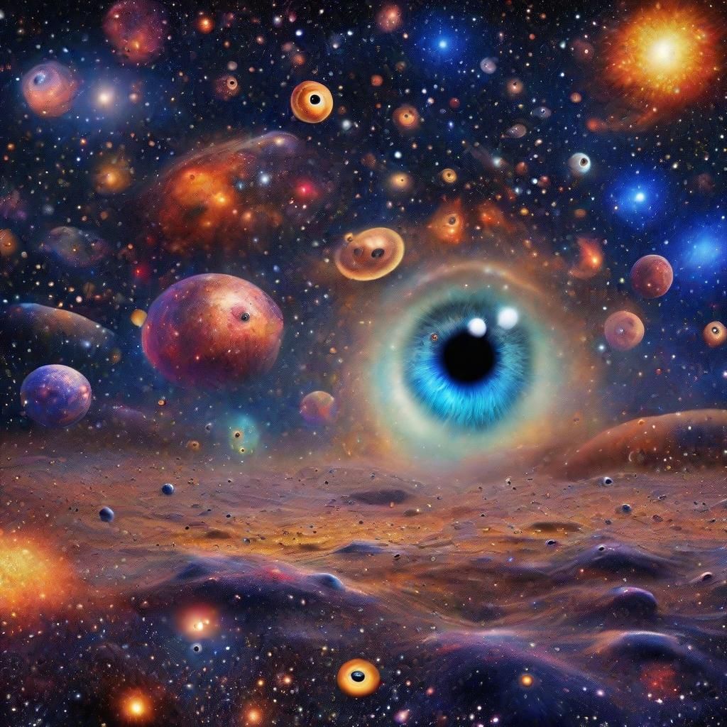 Cosmic Googly Eyes in Surreal Dreamscape