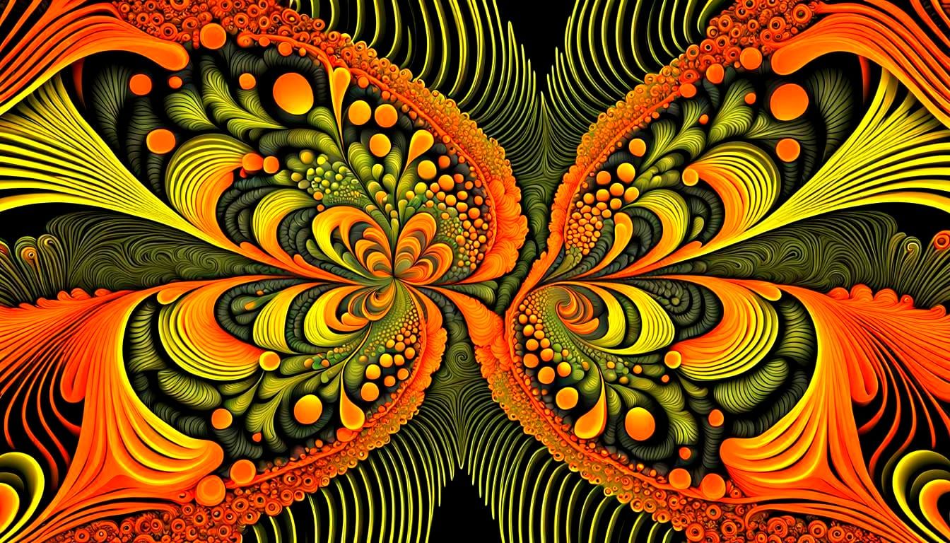 Neon Fractal Mums in Electric Colors