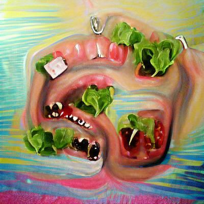Acrylic Art: Salad Stuck in Teeth