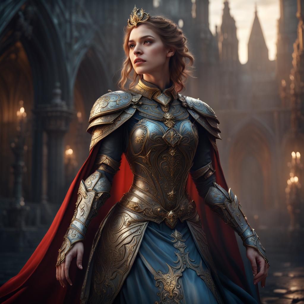 Elegant Armored Princess Fantasy Concept Art