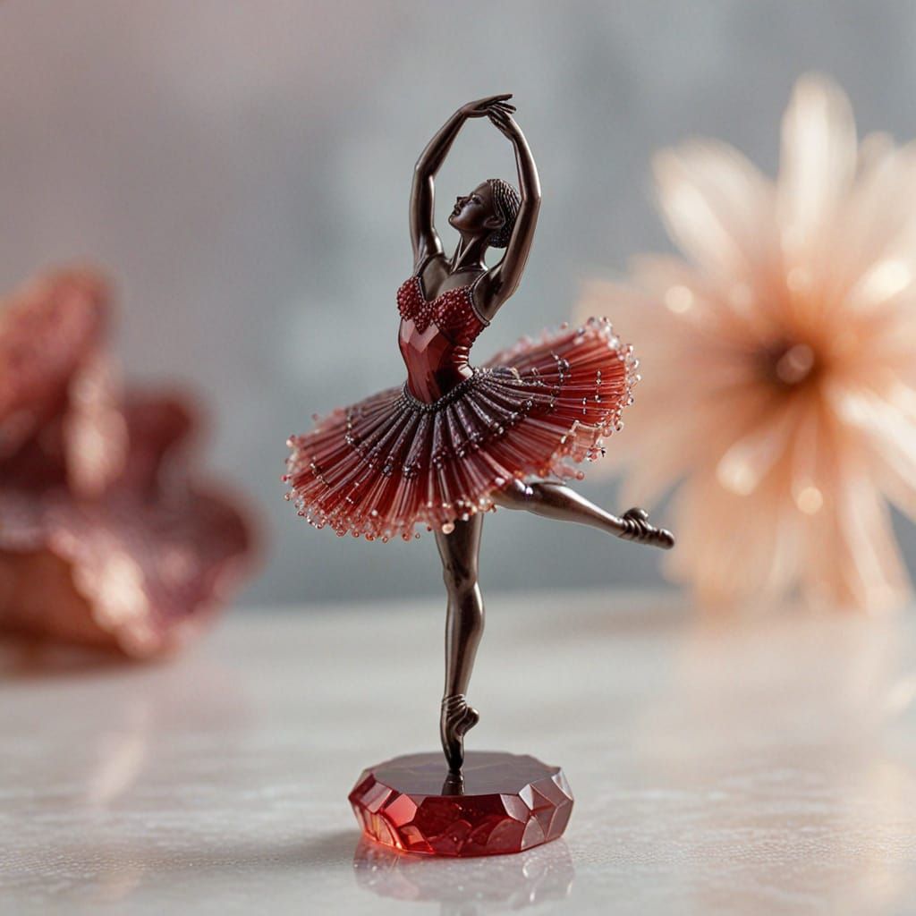Proustite Crystal Ballerina Statuette in Elegant Pose