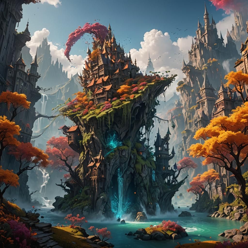 Fantastical Color Change in Detailed Matte Painting
