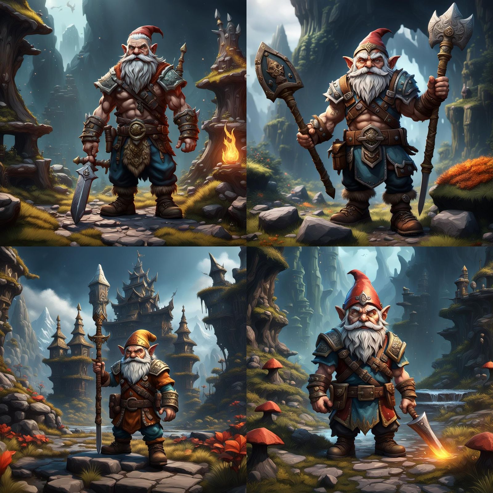 Gnome Barbarian in Detailed Fantasy Art