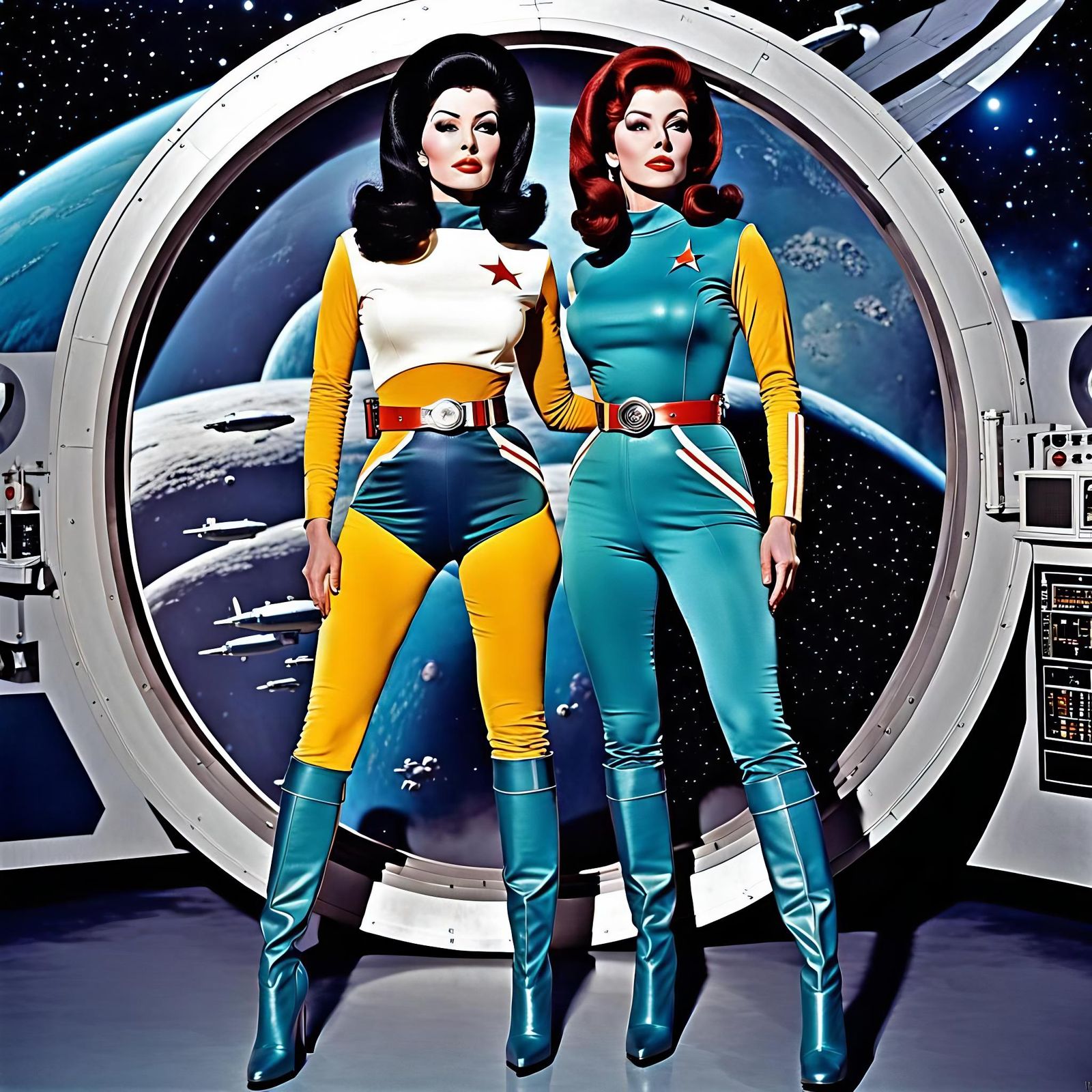 Retro Sci-Fi Pinup in 1960s Style