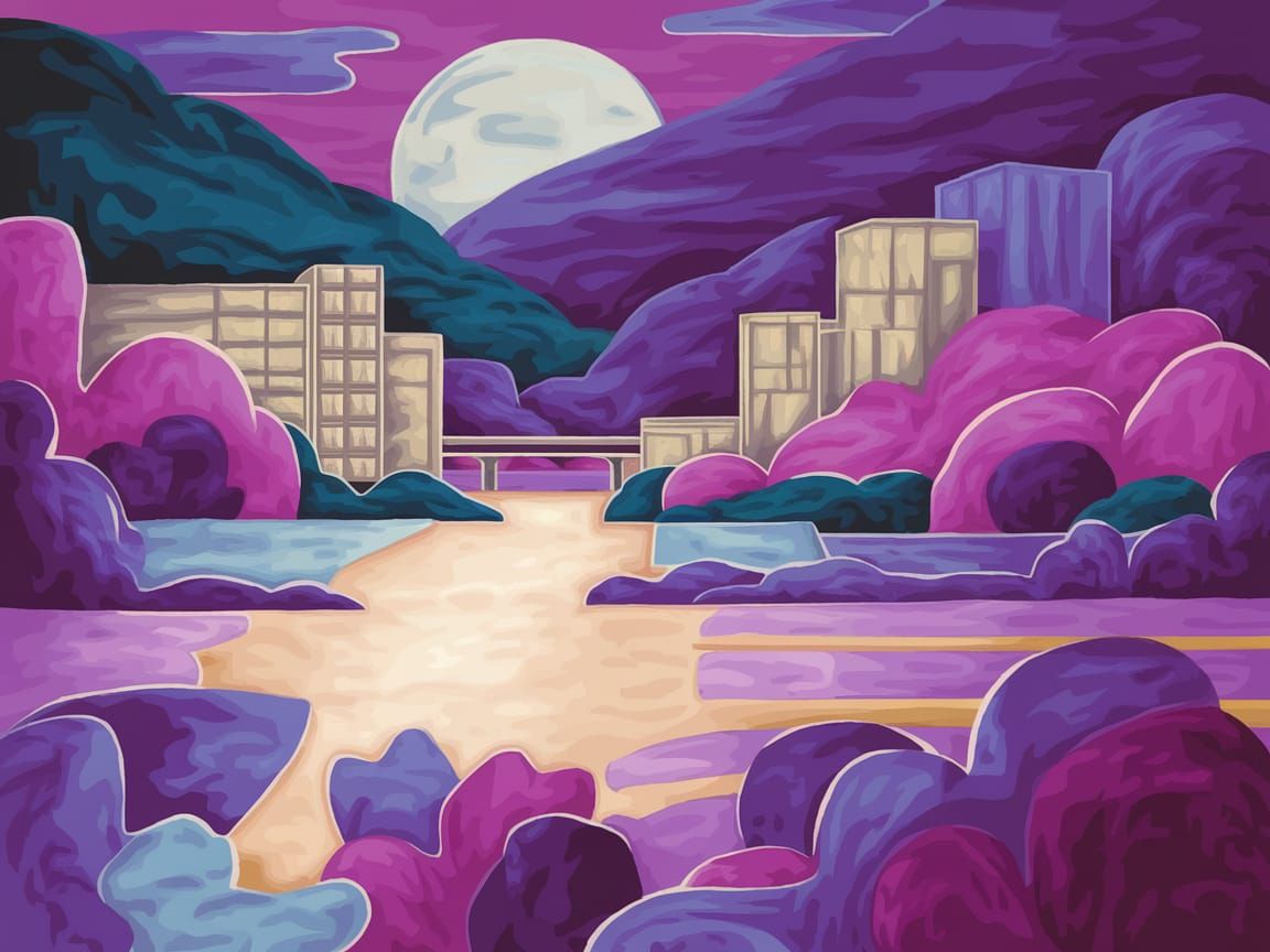 Hiroshi Nagai Inspired 1990s Cityscape