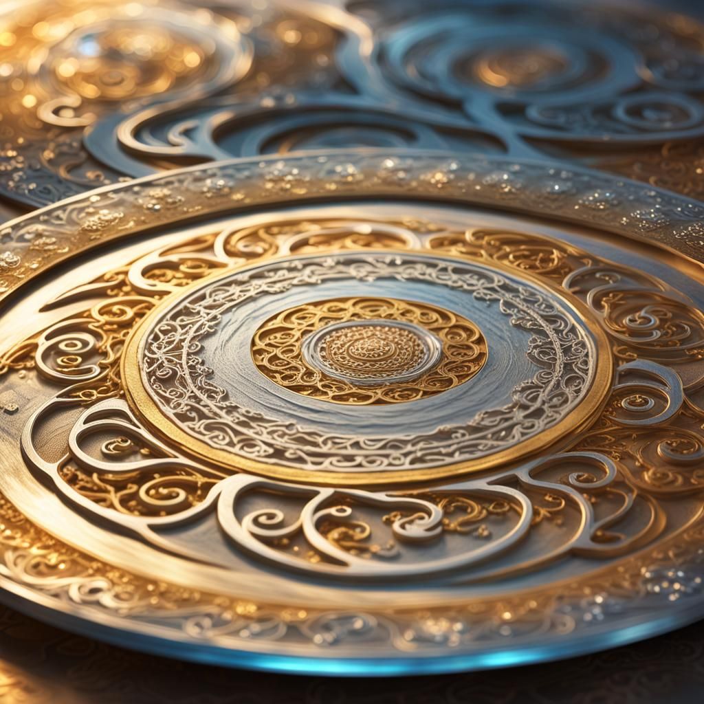 Vibrant Coaster Transports Whimsical Visions in Dreamy, Gold...