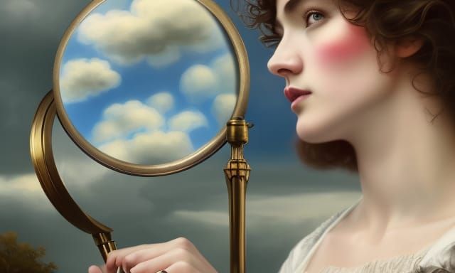Girl as Sherlock Holmes in Sunny Clouds
