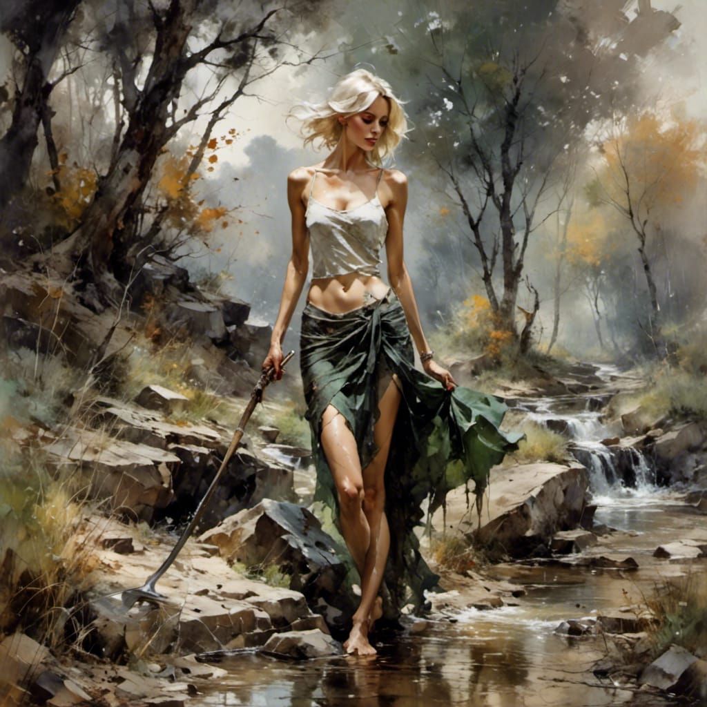 Solitary Figure in Matte Lens Style