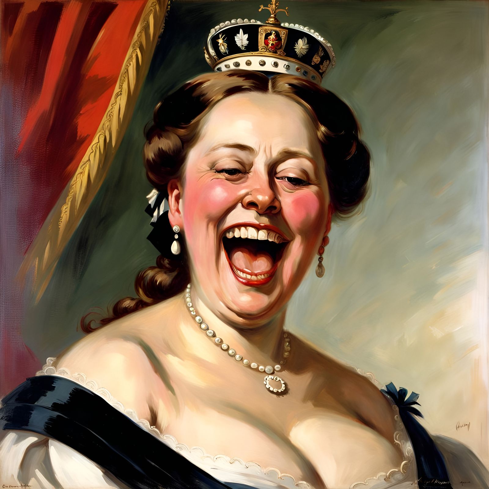 Queen Victoria Laughing: 19th Century Portrait