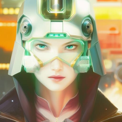 Rebecca Cyberpunk Edgerunners: Rococo Hyperdetailed Portrait