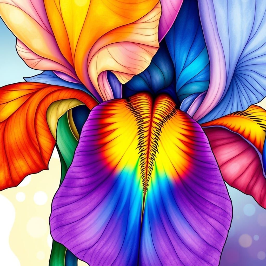 Stained Glass Irises 2 (2 images)