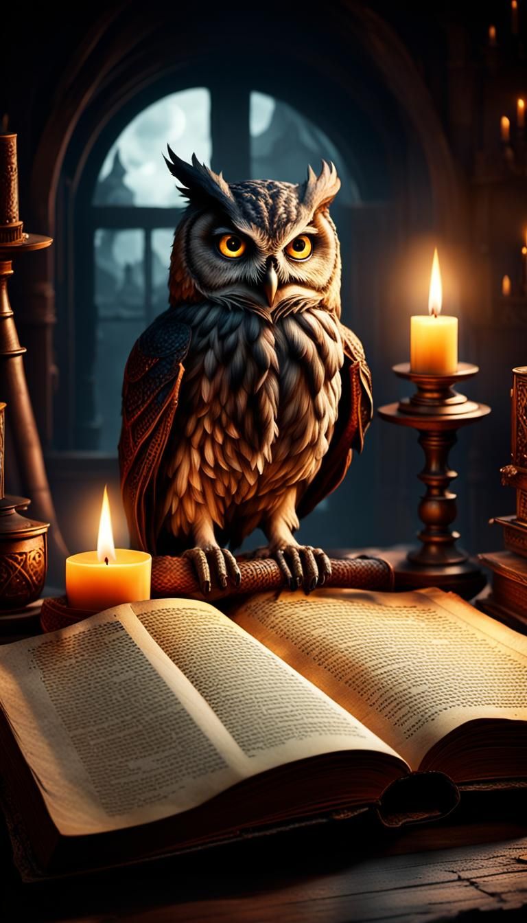 Owl Emerges from Cursed Book in Witch's House