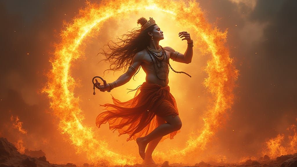 Cosmic Nataraja Shiva in Fiery Splendor