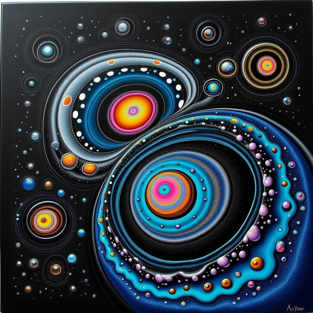 Ferrofluid Galaxy in Surreal 3D Textures