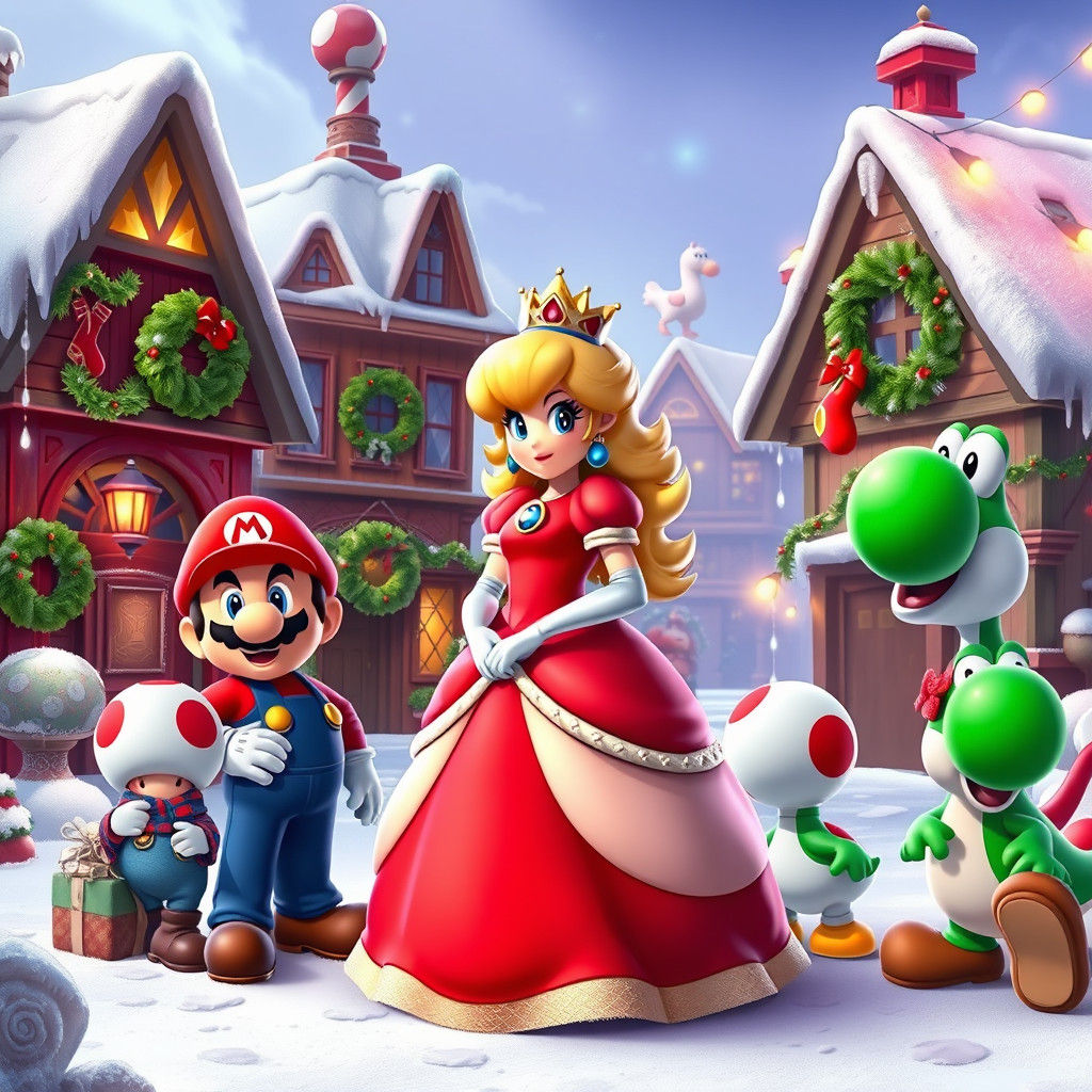 Christmas in the Mushroom Kingdom: Peach and Friends